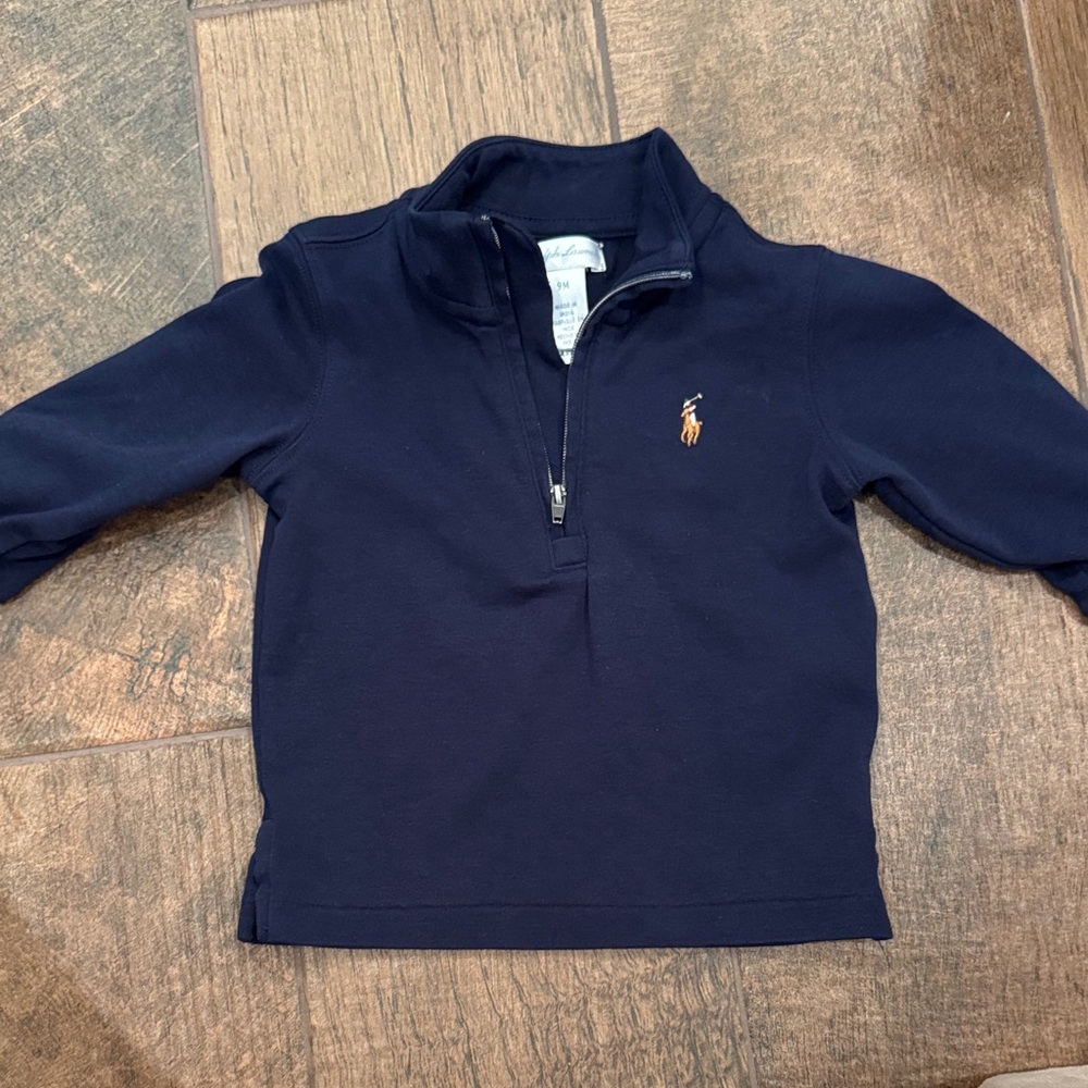 Ralph Lauren Navy Kids Sweater with Gold Logo